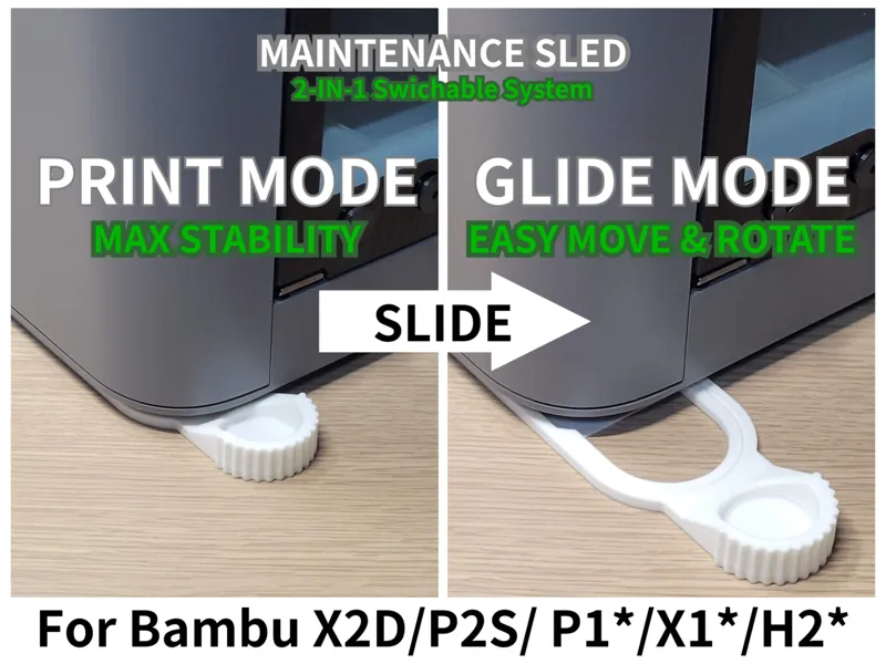 Easy Move&Rotate Sled X2D/P2S/P1S/X1C/H2D/H2C/H2S