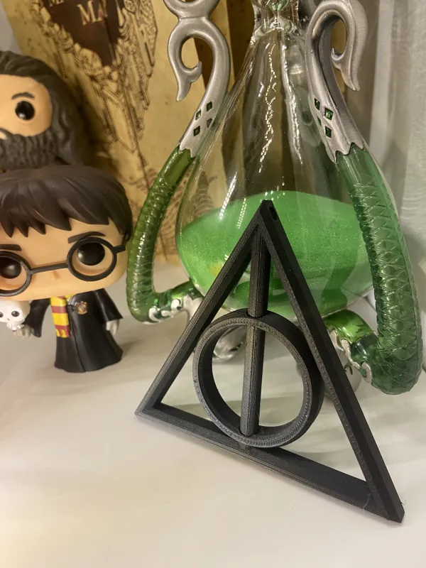 Deathly Hallows Symbol with rotating Ring  -> Print in Place <- Harry Potter