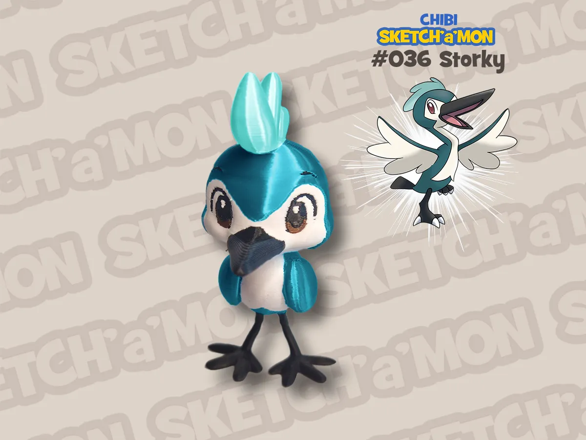 Storky Cute Stork mascot (Storky from Sketchamon) - Free 3D Print Model ...