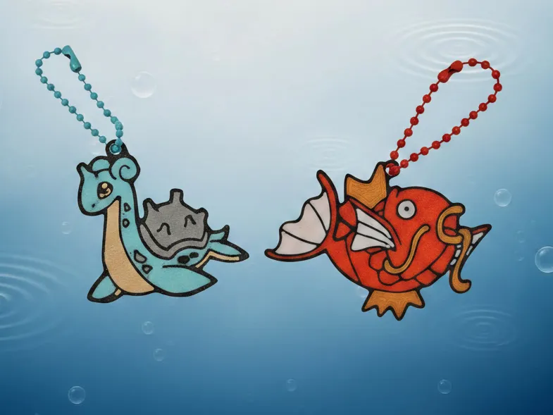 Lapras and Magikarp Keychain