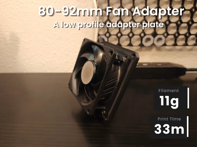 80mm to 92mm fan adapter plate