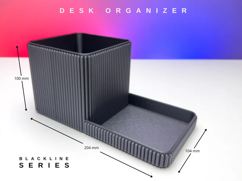 Large Desktop Organizer, Decorative Vertical Ribs