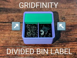 Gridfinity Divided Bin Snap-In Label