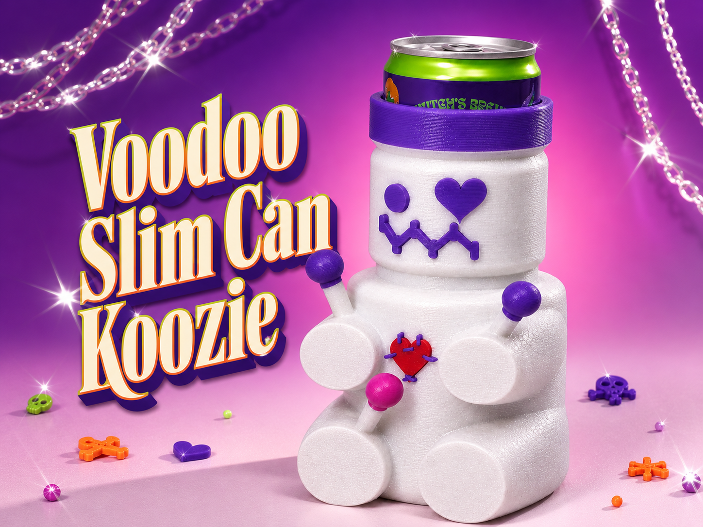 Voodoo Slim Can Koozie - Alani, Celcius, Bloom - 1