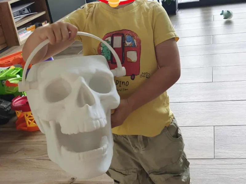 Halloween skull candy bucket bowl extra large