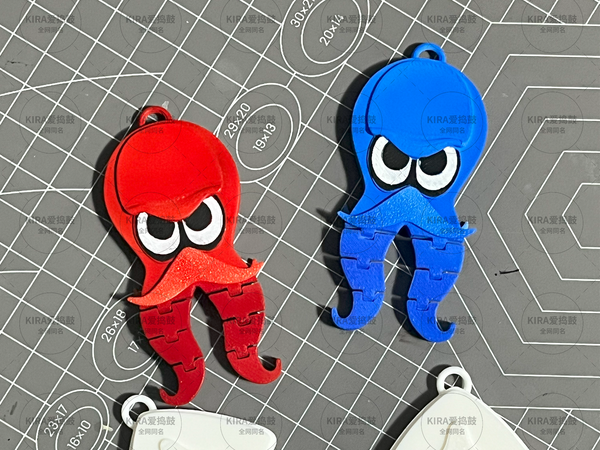 Miniatura 2 do modelo 3D [splatoon]斯普拉遁 喷射战士 章鱼娘可动钥匙扣挂饰