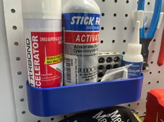 Pegboard Glue and Spray Can Holder