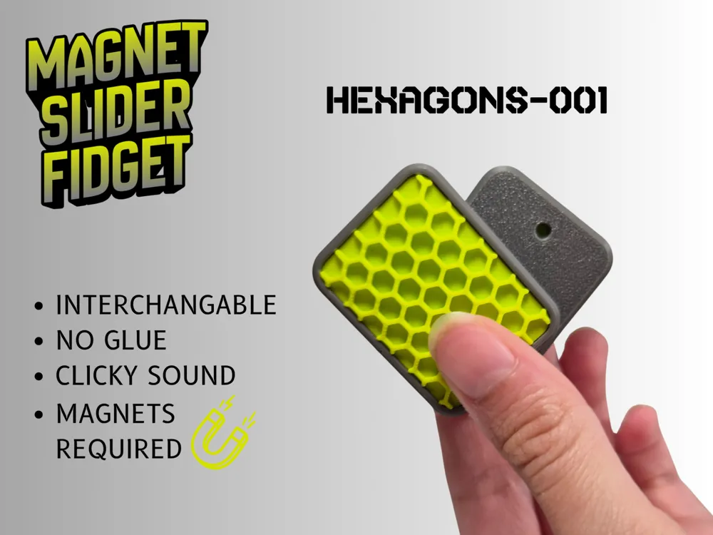 Magic Slide Fidget Mag Slider Tiles: Hexagon-001 – Modular fidget - Free 3D Print Model ...