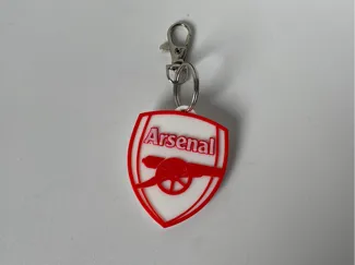 Arsenal Crest - Red and White keychain/bag tag 