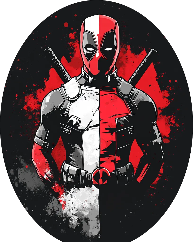 Deadpool in Red/White/Black Split - Hueforge Art by TECH EXTRANET ...
