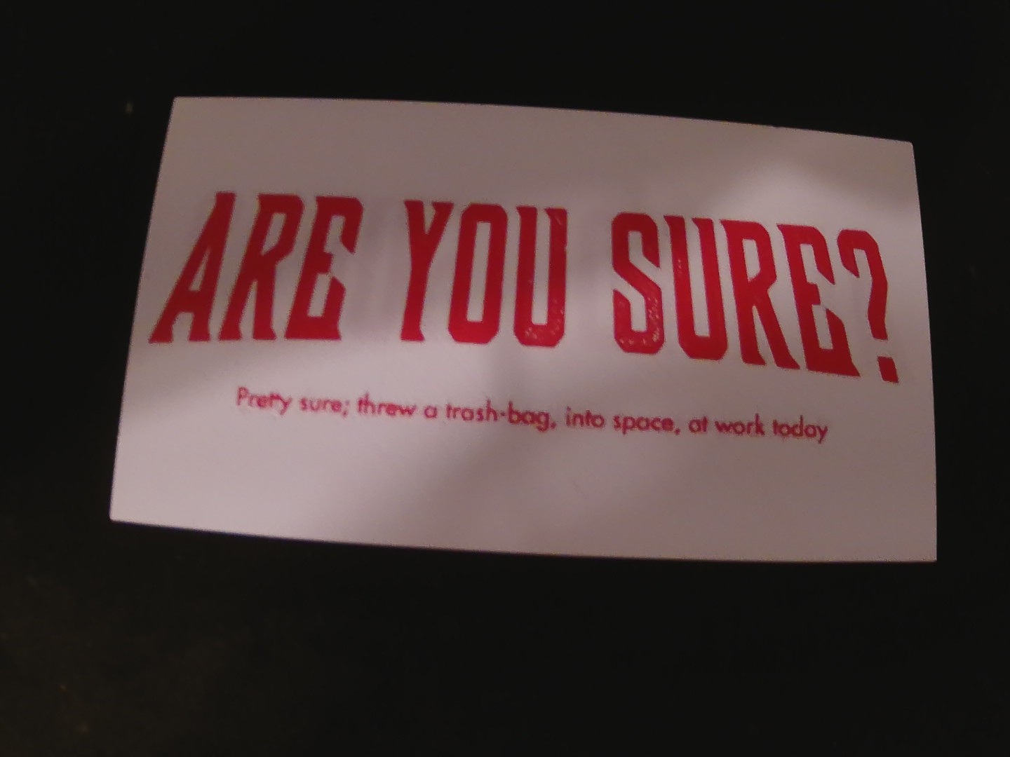 Are you sure Title Card/Bookmark
