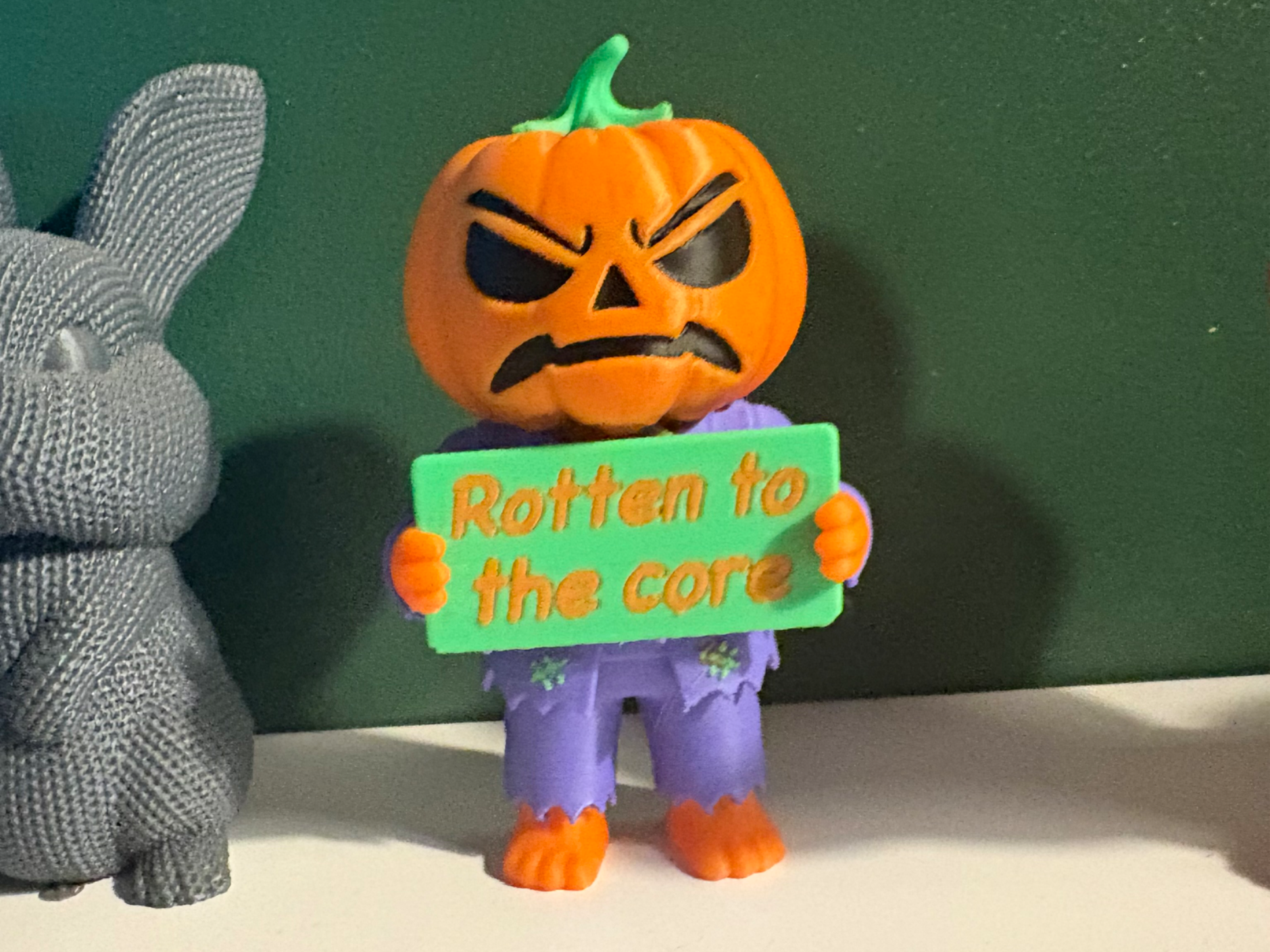 Cute But Grumpy Pumpkin Head 