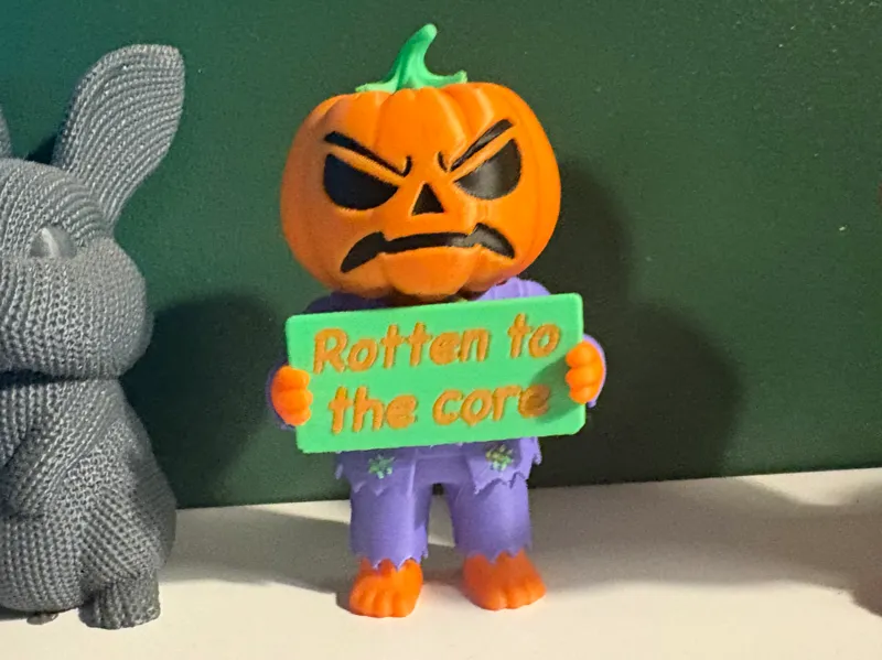 Cute But Grumpy Pumpkin Head