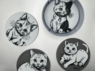 Cat Coaster Set V2 (2 Plates)