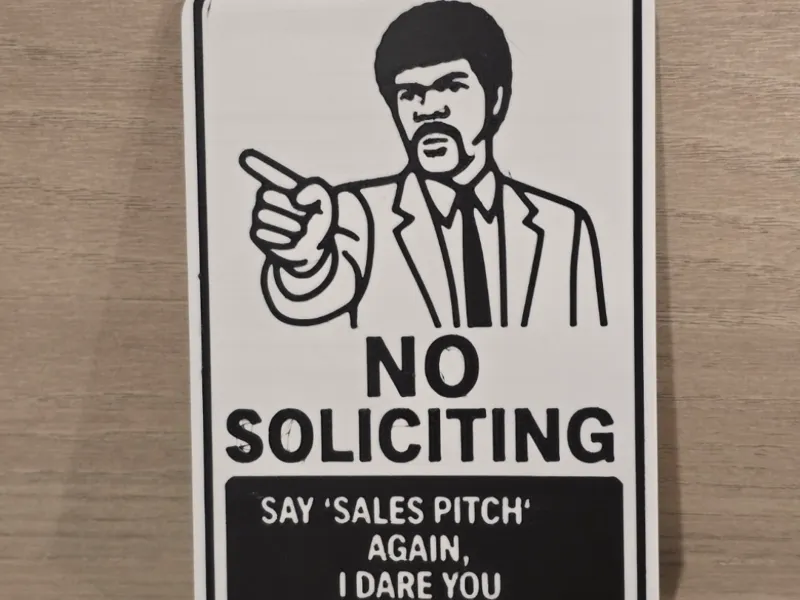 Pulp Fiction No Soliciting Sign