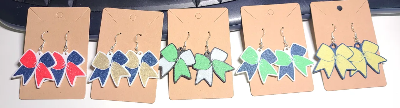Cheer Bow Earrings / Keychain view 4