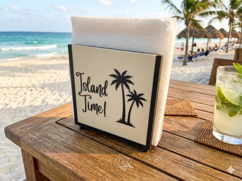 Interchangeable Napkin Holder - Island Time