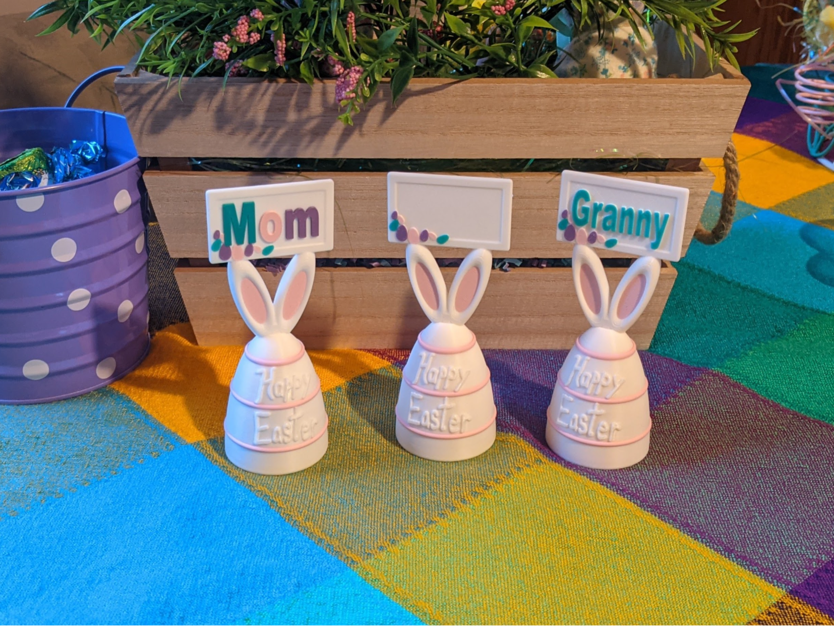 Easter Table Name Place Eggs with Bunny Ears