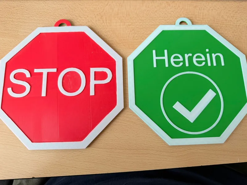 Wendeschild Stop Herein
