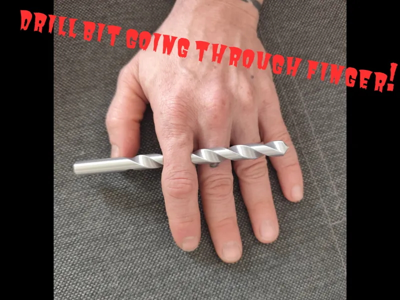 Drill bit goes through finger!