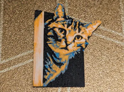 Cat angry face 2 filament painting