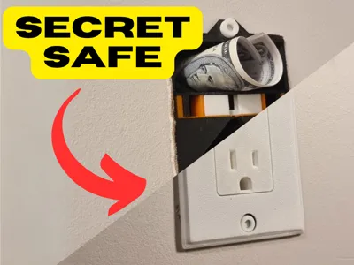 Secret Safe - Hidden Storage Vault - Power Outlet