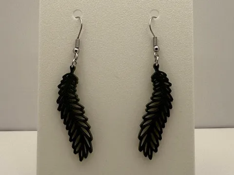 Hanging Fern Silhouette Earrings (9 minute print!)