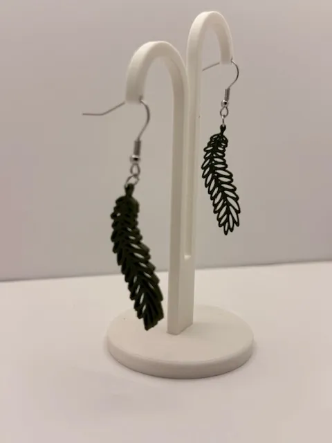 Hanging Fern Silhouette Earrings (9 minute print!) view 4
