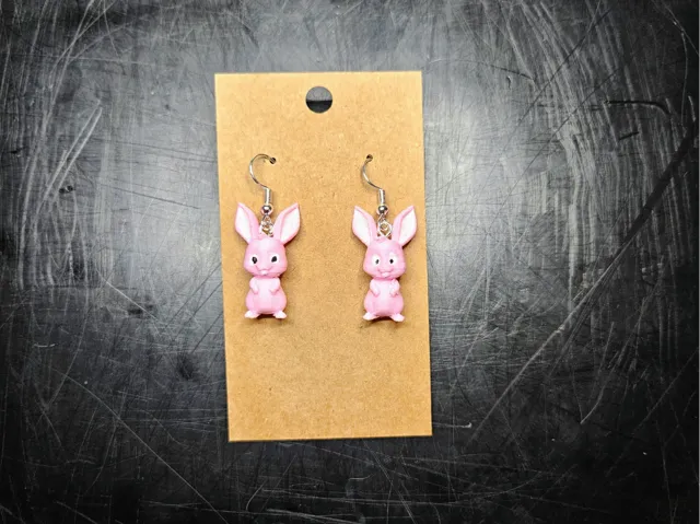 Sweet Pink Bunny Earrings