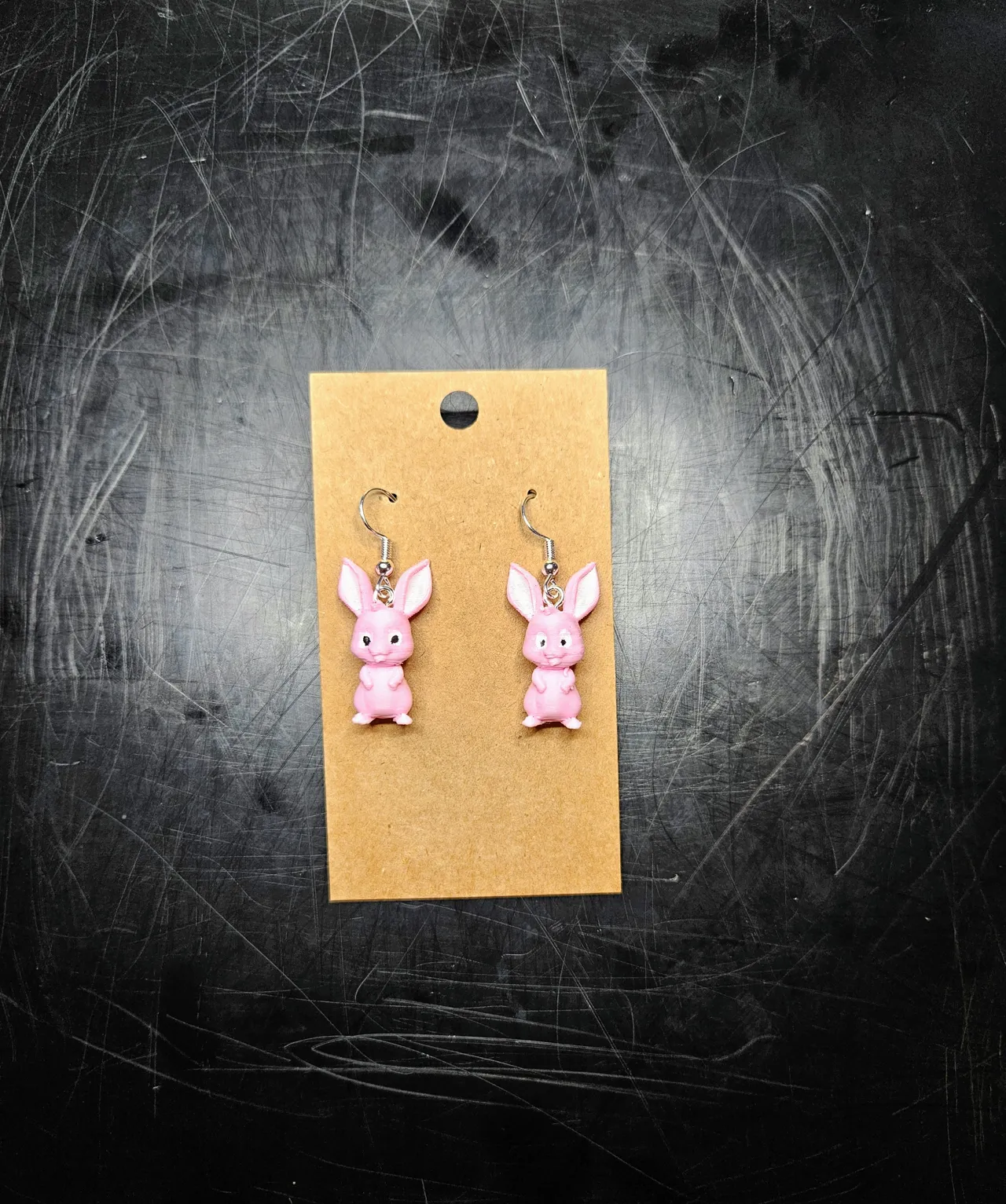 Sweet Pink Bunny Earrings view 2