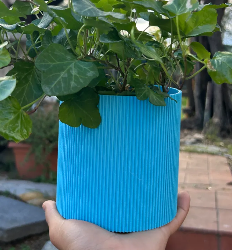 designer striped vase