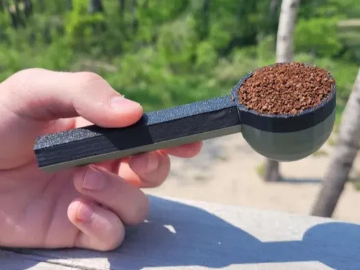 "The perfect scoop" varying fill coffee scoop