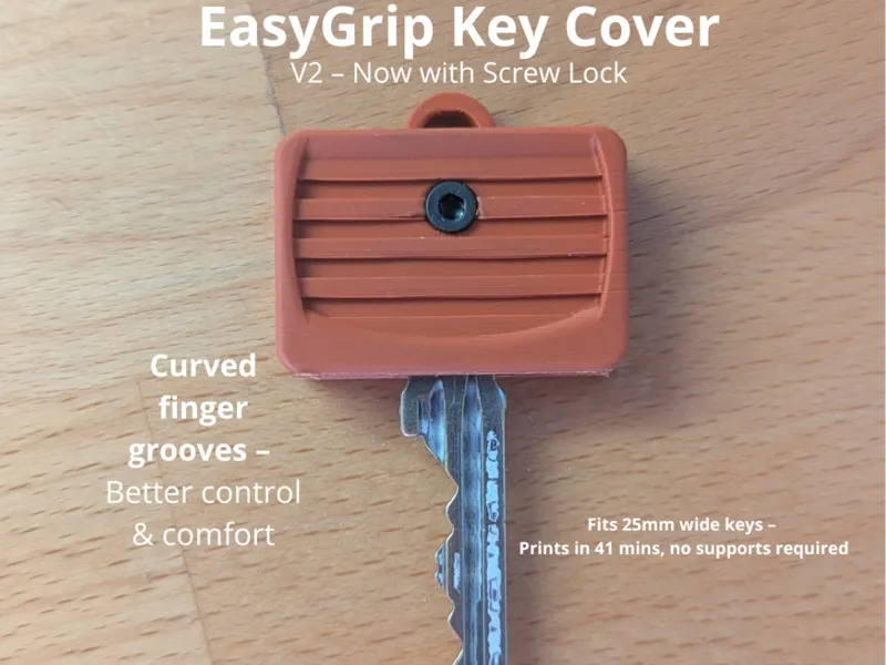 EasyGrip Key Cover – Ergonomic Grip & Screw-Lock