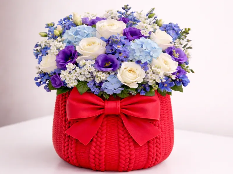 Cute Knitted Bowknot Vase