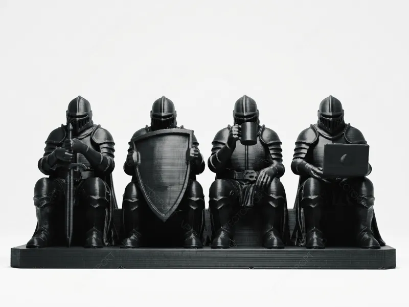 Funny Medieval Knights Evolution Sculpture #061