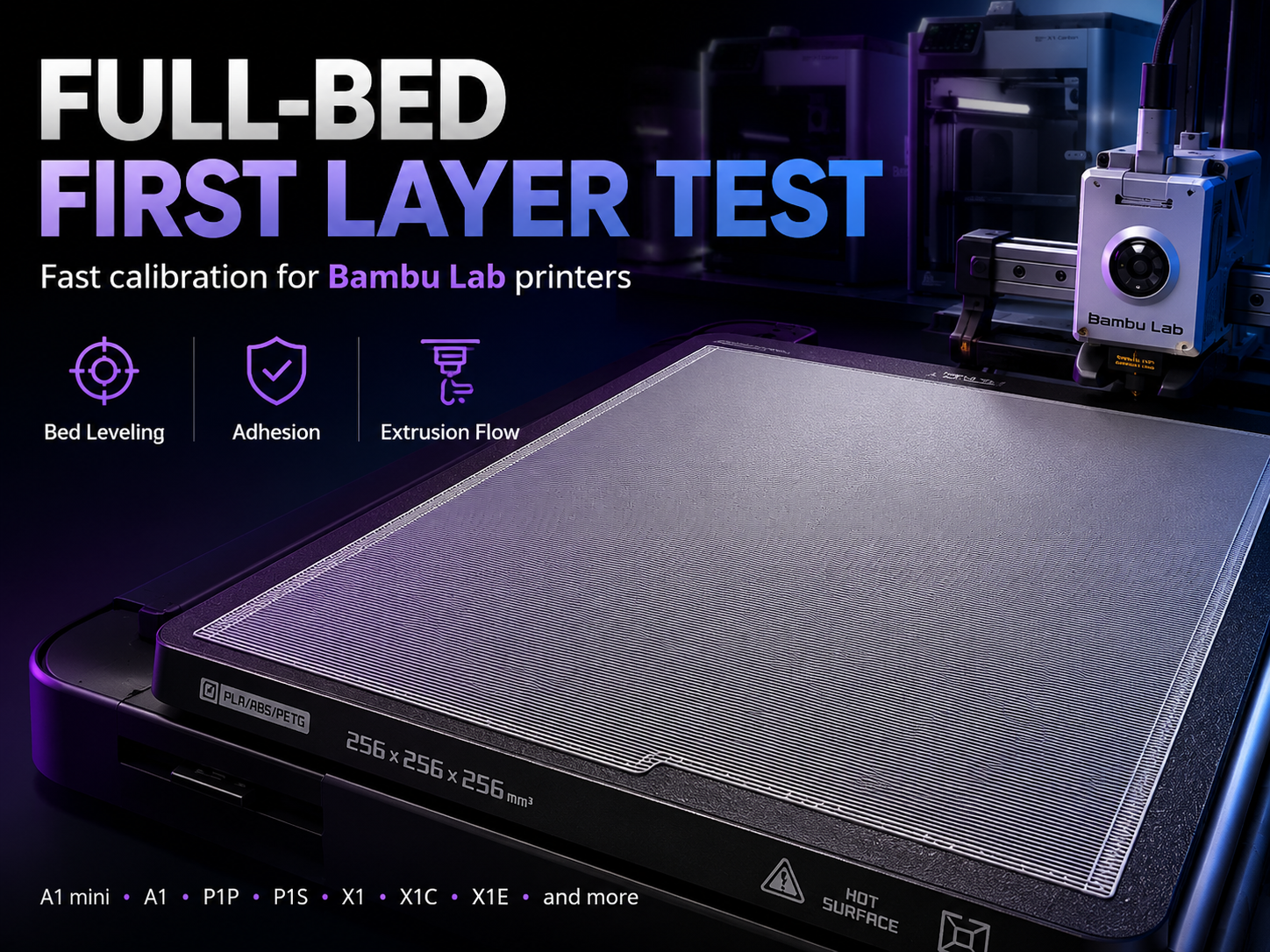Full-Bed First Layer Test – Bambu Lab Printers