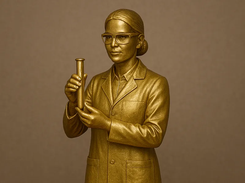Oscar statuette scientist woman