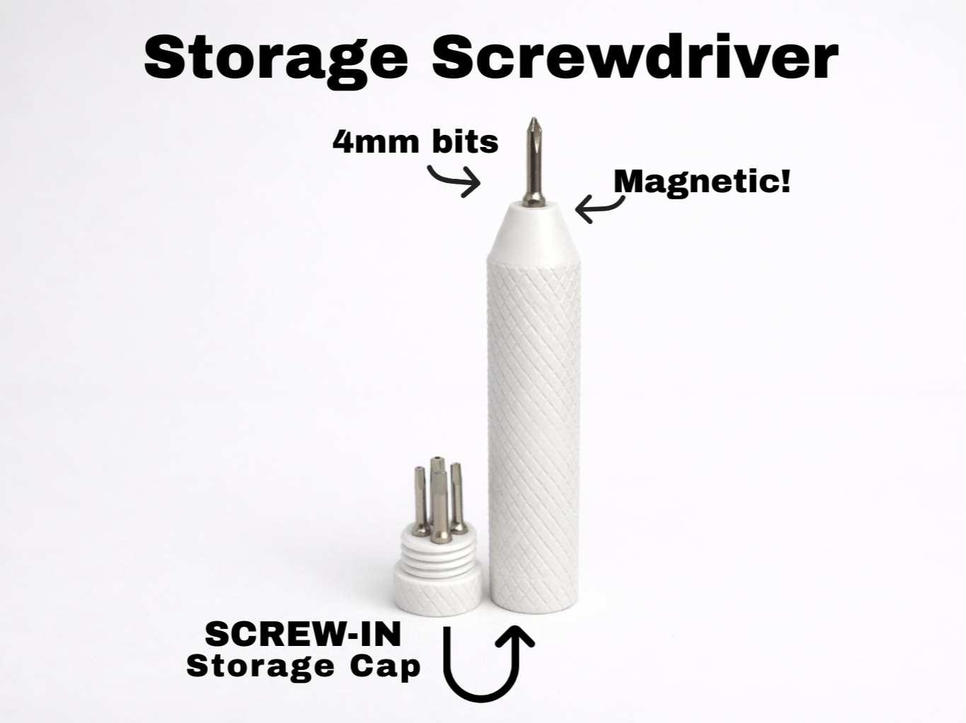 4mm Magnetic Screwdriver with Screw-in Storage Cap