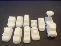 10 mini-véhicules chasseurs de tornades sur un plateau — photo 1