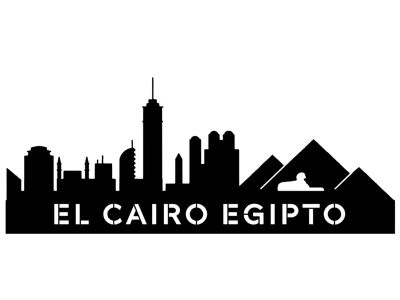 Barcelona skyline silhouette + stand