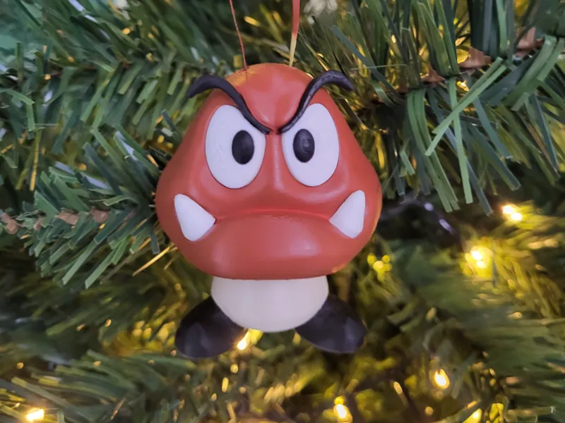 multi part Goomba Christmas Ornament