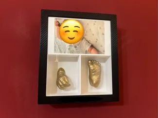 Erinnerungsrahmen für Gipsabdrücke & Foto 