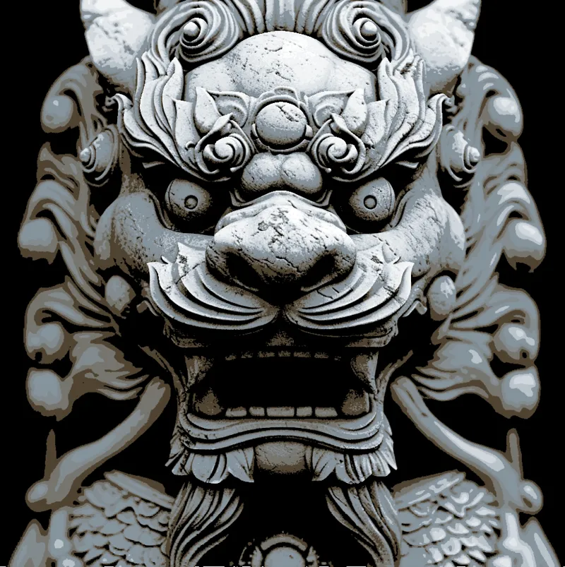 Guardian Stone Lion - Optical Illusion - Hueforge