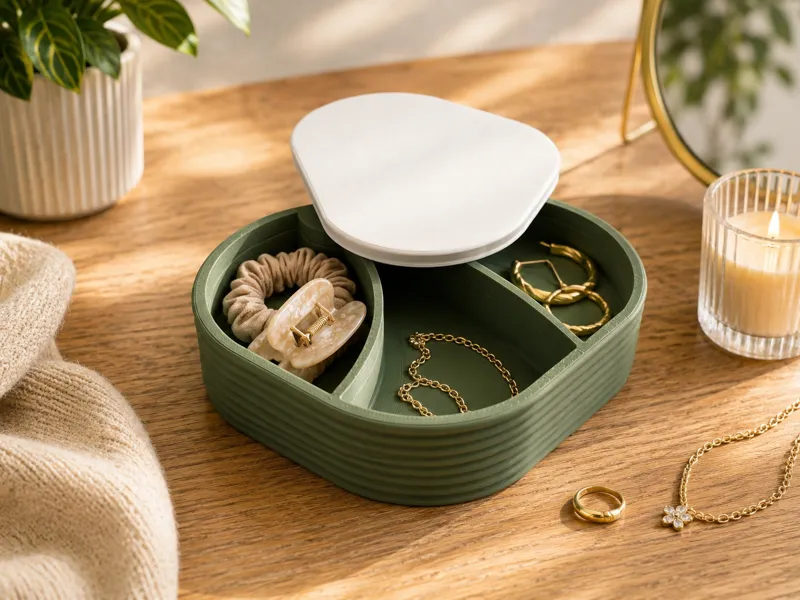 Modern Jewelery Box with Rotating Lid