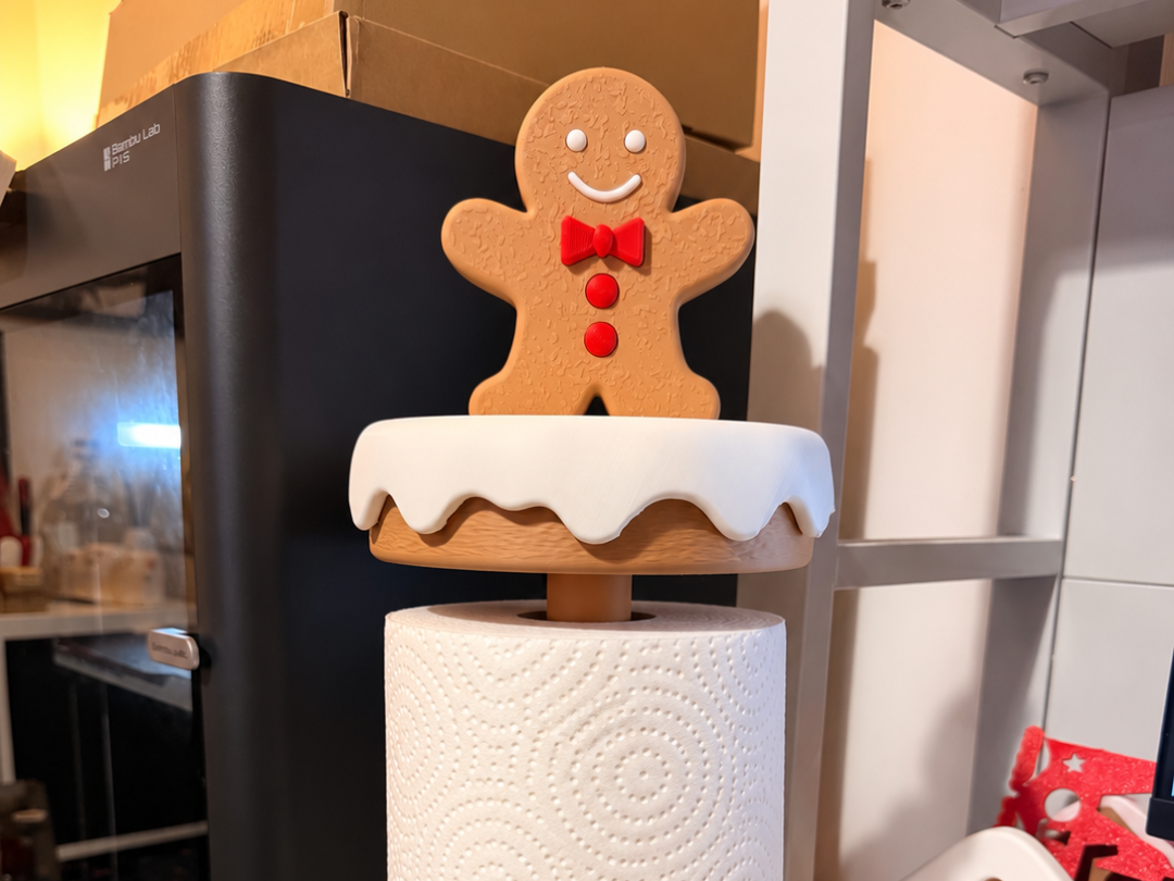 Gingerbread Man Christmas Paper Towel Holder - 1