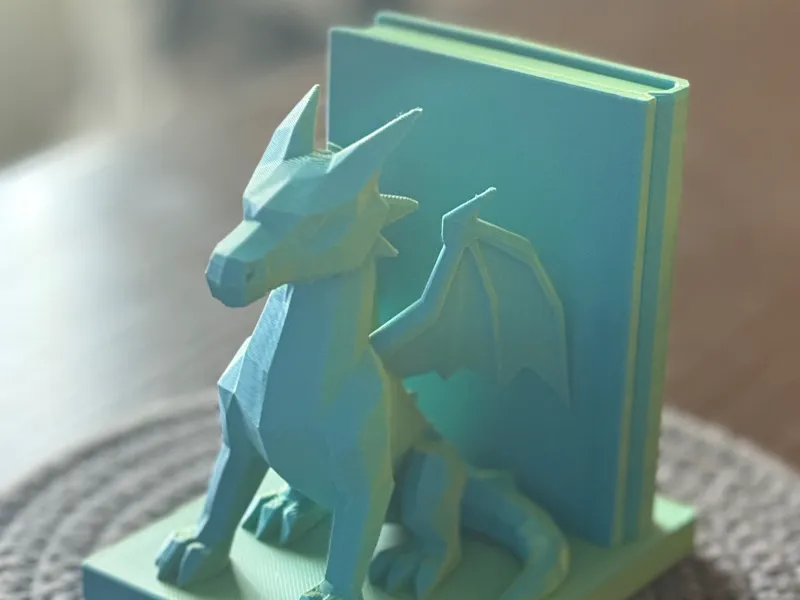 Low Poly Dragon Bookend 