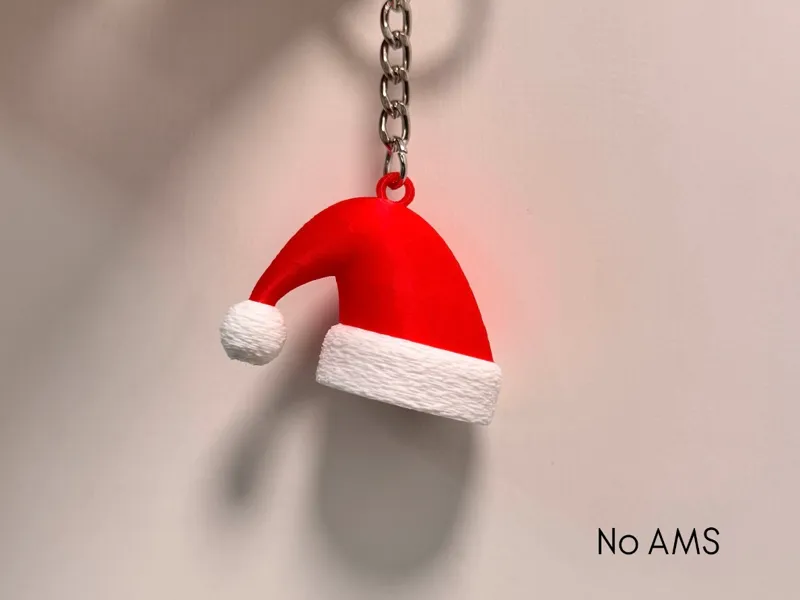 V.2 Christmas Santa hat Keychain or Earring Fuzzy
