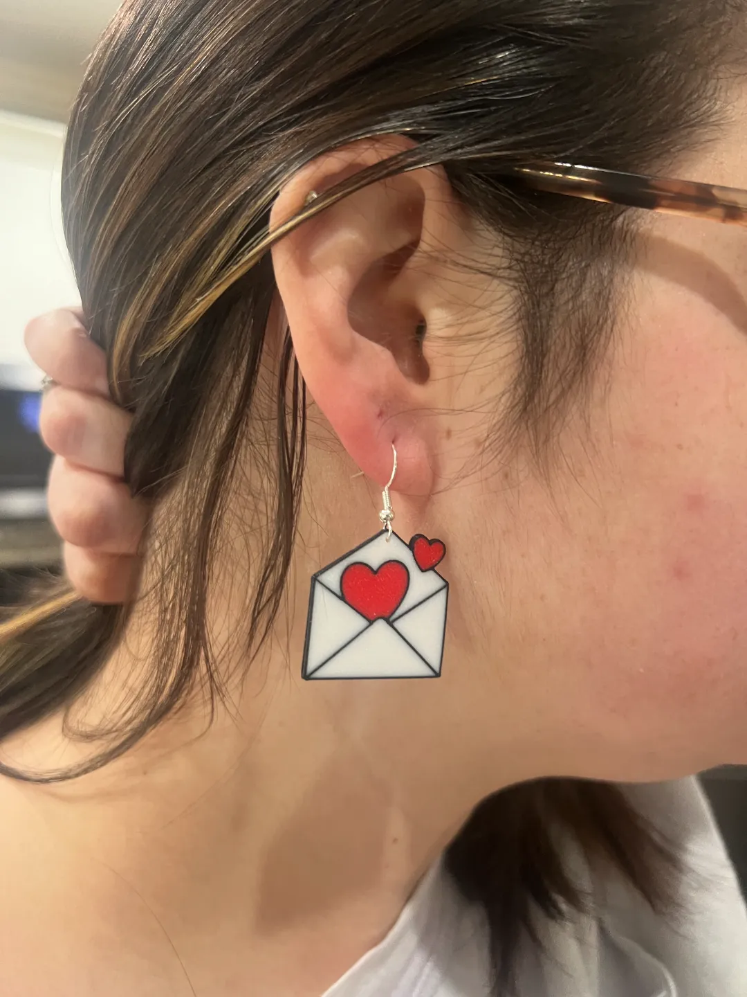 Love Note Valentines Earrings view 3