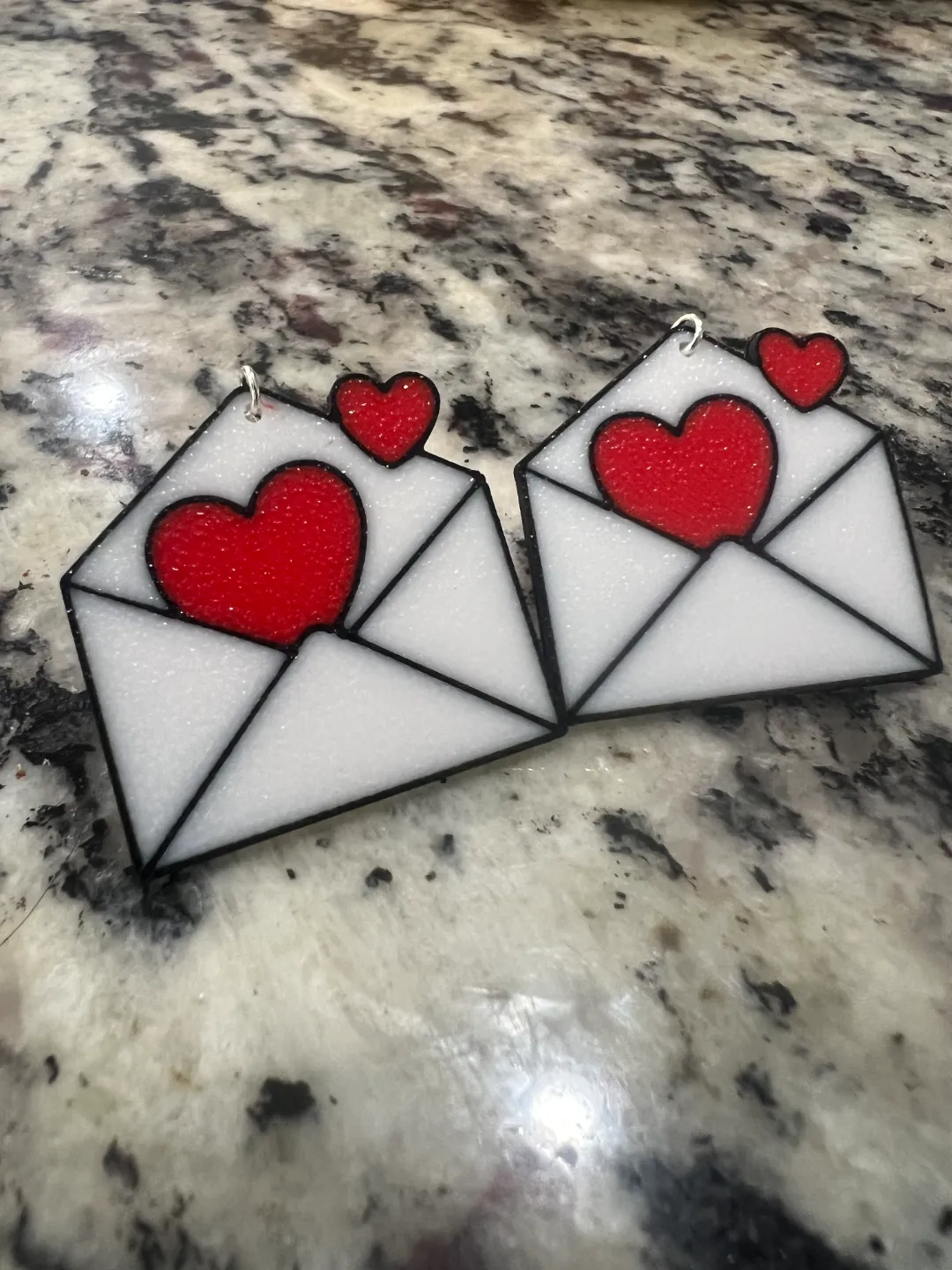 Love Note Valentines Earrings view 2