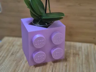 Giant 4-Stud Brick Vase | Square Wall Organizer